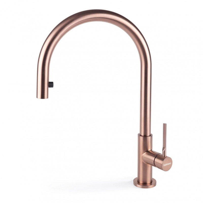 Falmec Trevi Round bateria zlewozmywakowa z wyciąganą wylewką miedź MTRR.00#PQF