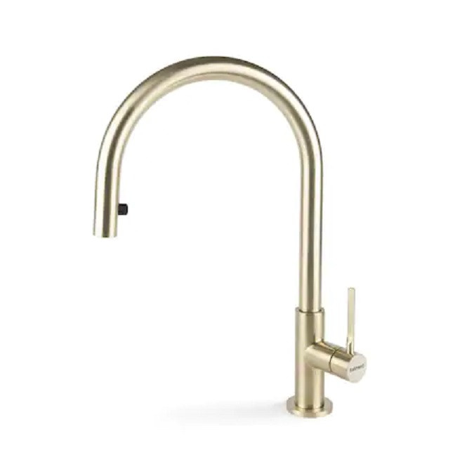 Falmec Trevi Round bateria zlewozmywakowa z wyciąganą wylewką złoty MTRR.00#PGF