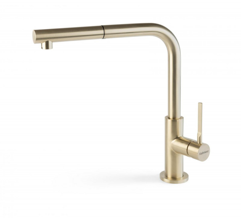 Falmec Trevi Corner bateria zlewozmywakowa z wyciąganą wylewką złoty MTRC.00#PGF