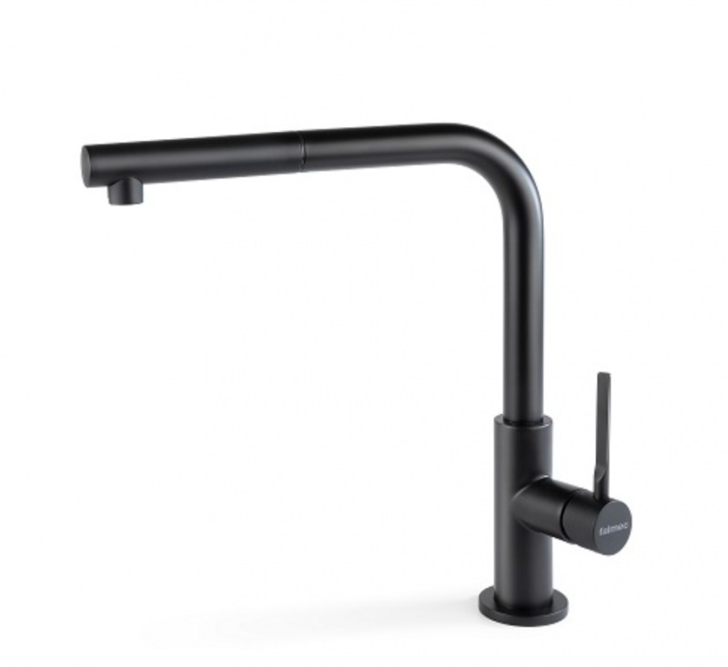 Falmec Trevi Corner bateria zlewozmywakowa z wyciąganą wylewką czarny mat MTRC.00#MBF