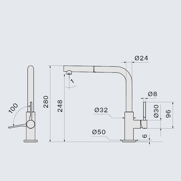 Falmec Trevi Corner bateria zlewozmywakowa z wyciąganą wylewką miedź MTRC.00#PQF