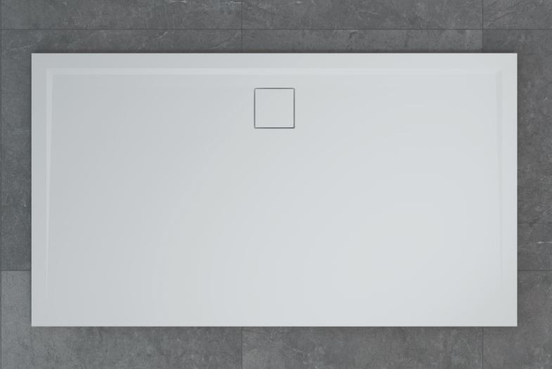Sanswiss LIVADA W20AL brodzik prostokątny 120x80 odpływ na długim boku konglomerat gelcoat biały W20AL08012004