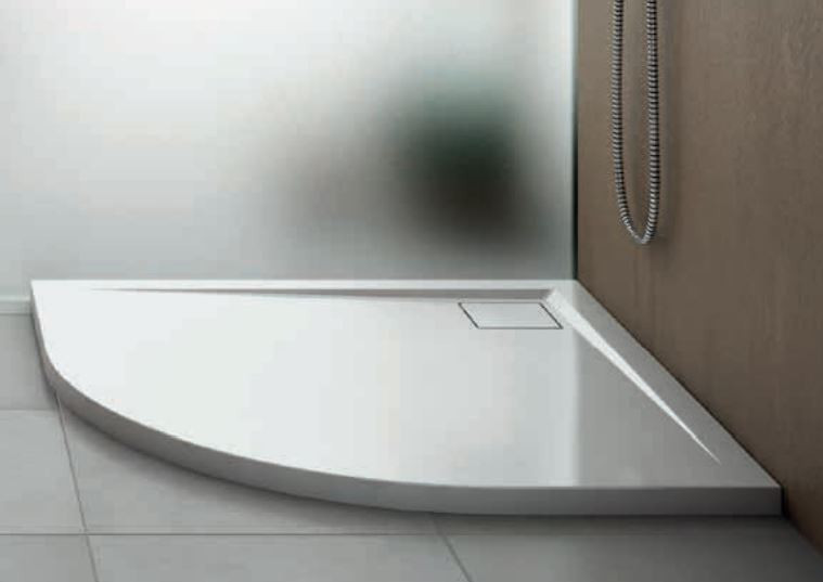 Sanswiss LIVADA W20Q brodzik półokrągły 90x90 konglomerat gelcoat biały W20R5509004