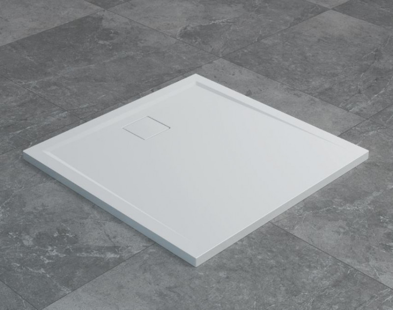 Sanswiss LIVADA W20Q brodzik kwadratowy 100x100 konglomerat gelcoat biały W20Q10004