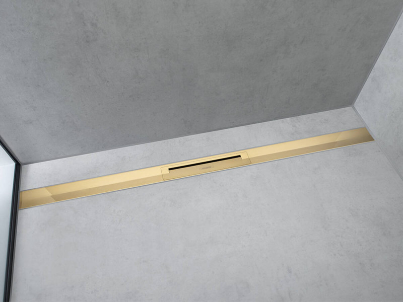 Hansgrohe RainDrain Flex Element zewnętrzny odpływu 900 z możliwością przycięcia do montażu w podłodze złoty optyczny polerowany 56045990