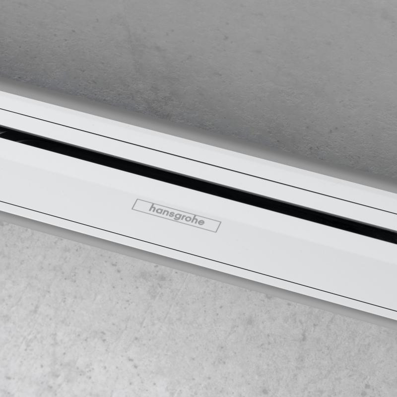 Hansgrohe RainDrain Flex Element zewnętrzny odpływu 1200 z możliwością przycięcia do montażu przy ścianie biały matowy 56054700