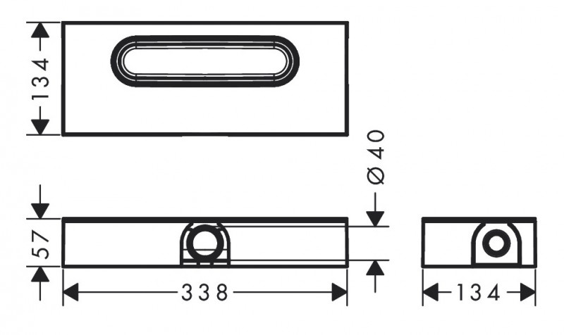 Hansgrohe uBox Zestaw podstawowy do odpływu liniowego montaż płaski 57 mm 01000180