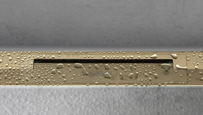 Hansgrohe RainDrain Flex Element zewnętrzny odpływu 1200 z możliwością przycięcia do montażu przy ścianie złoty optyczny polerowany 56054990