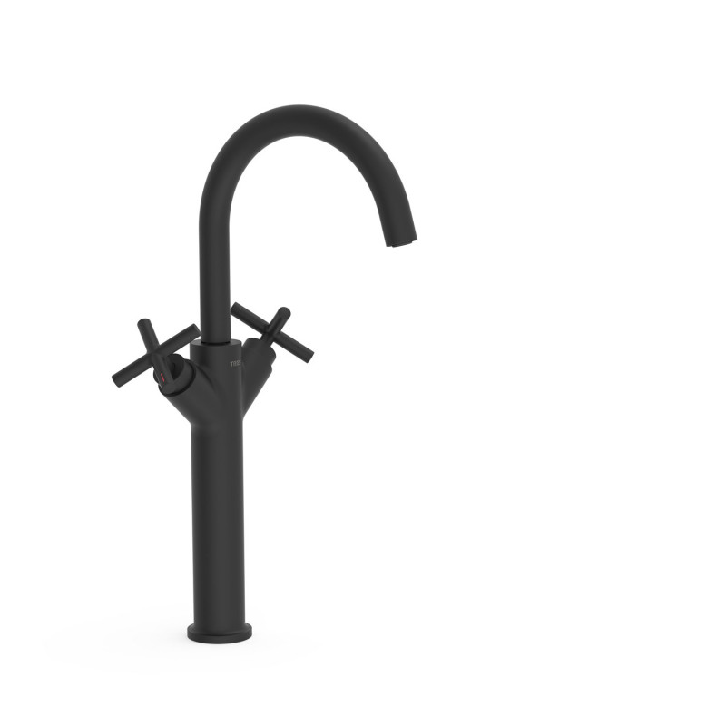 Tres Mont Blanc bateria umywalkowa wysoka XXL czarny mat 28380301NM