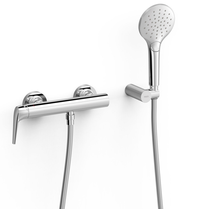 Tres Fuji bateria prysznicowa z zestawem natryskowym chrom 28116701