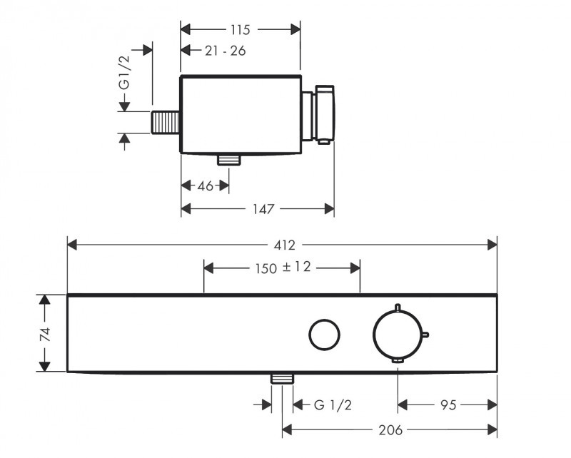 Hansgrohe ShowerTablet Select bateria termostatyczna prysznicowa 400 ścienna czarny matowy 24360670