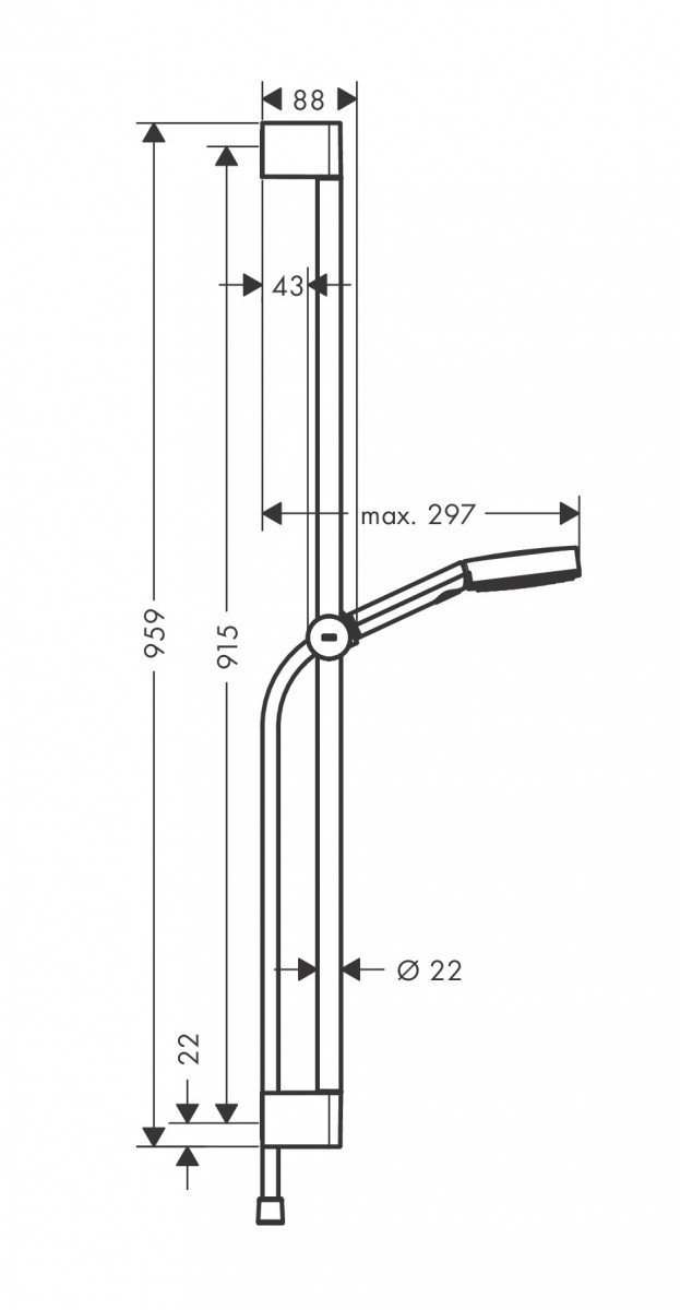 Hansgrohe Pulsify Select S zestaw prysznicowy 105 3jet Relaxation z drążkiem 90 cm biały matowy 24170700