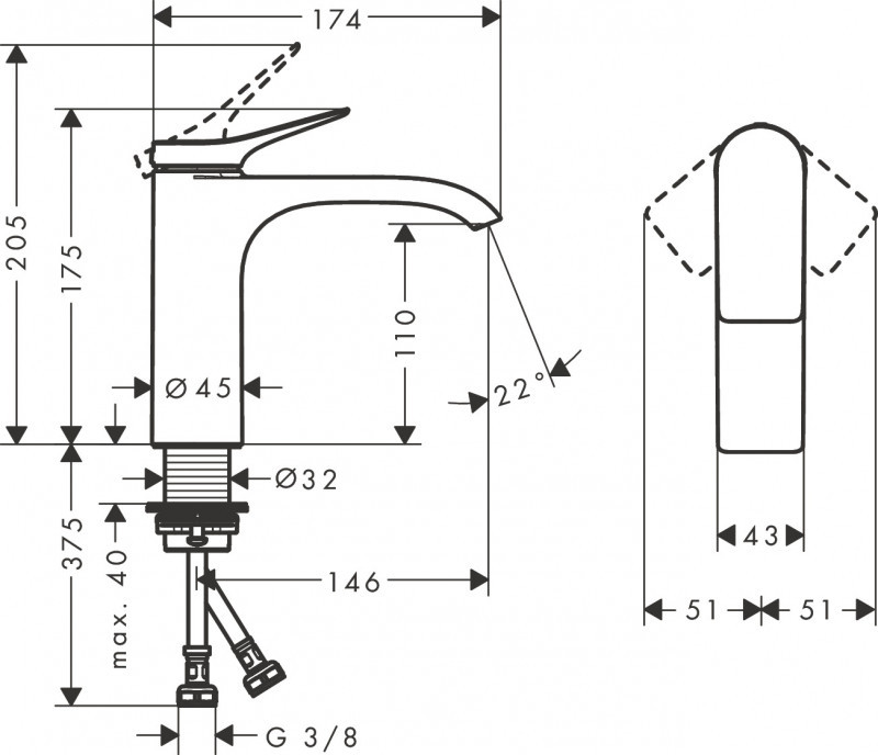 Hansgrohe FinishPlus Vivenis bateria umywalkowa 110 bez korka biały matowy 75022700