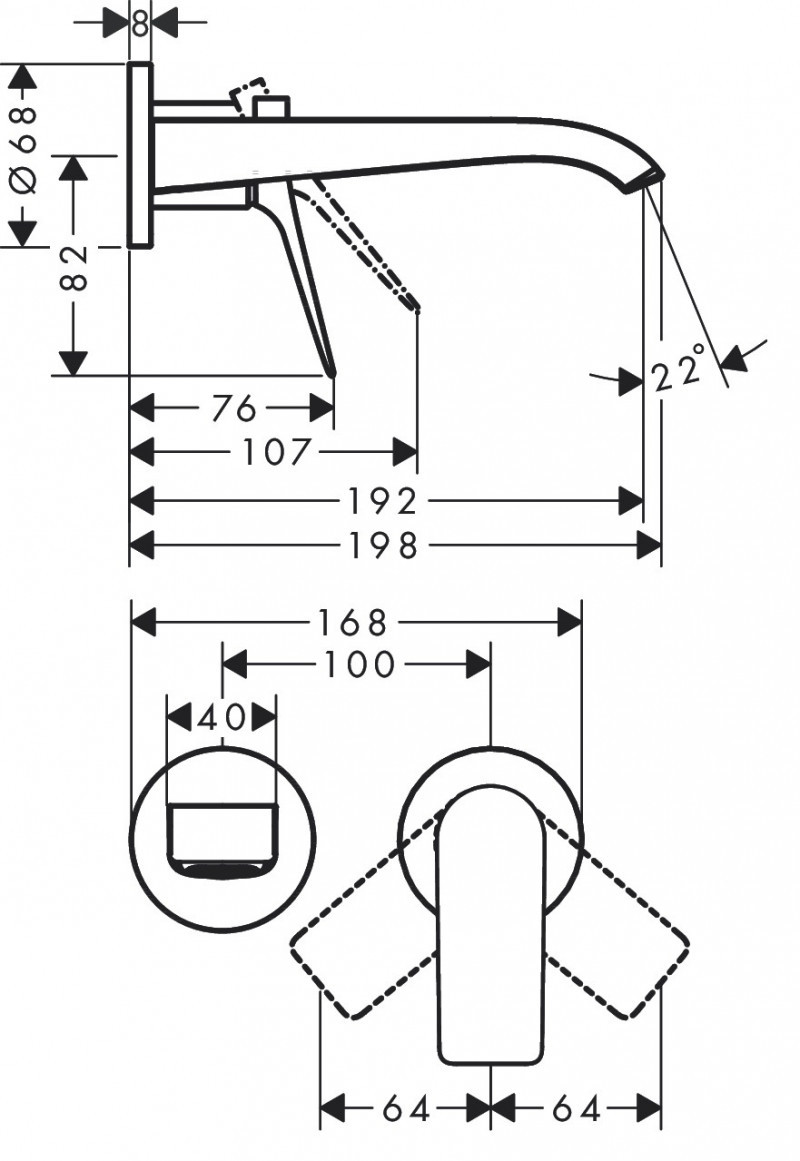 Hansgrohe FinishPlus Vivenis bateria umywalkowa podtynkowa wylewka 192 mm czarny matowy 75050670