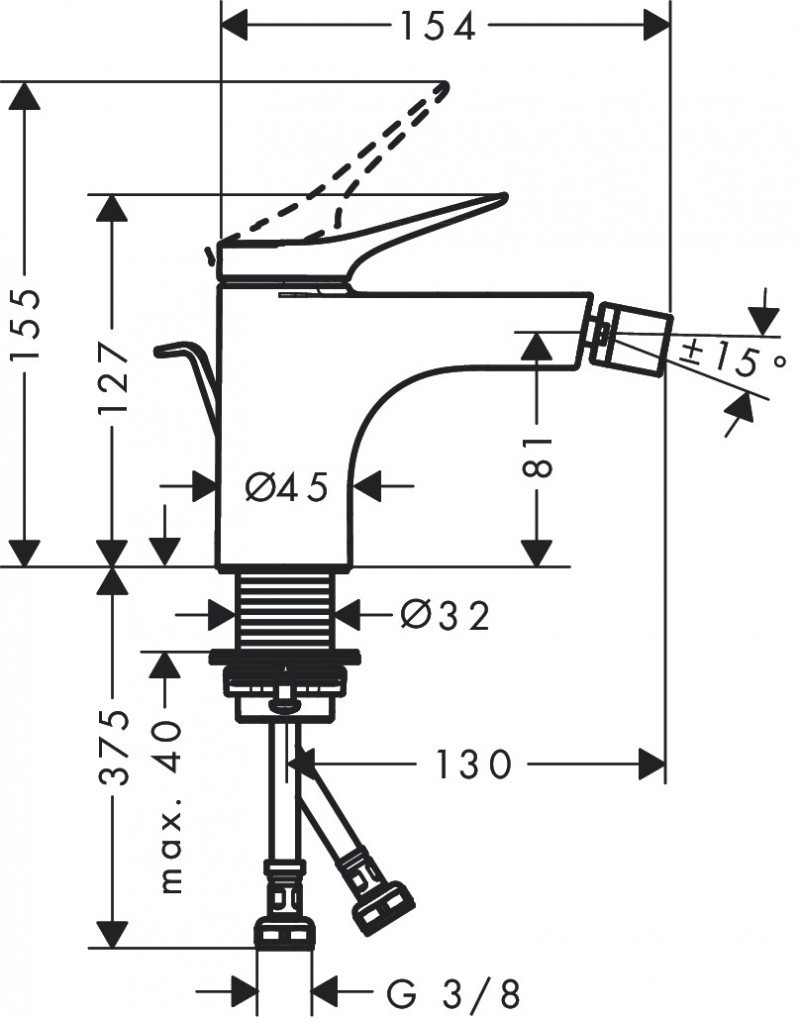 Hansgrohe FinishPlus Vivenis bateria bidetowa z korkiem biały matowy 75200700