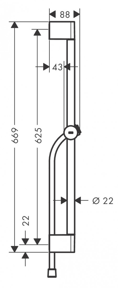 Hansgrohe Unica drążek prysznicowy Pulsify S 65 cm z suwakiem i wężem chrom 24400000
