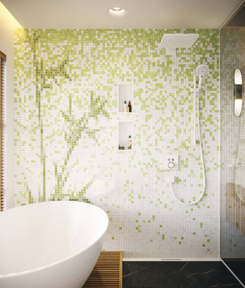 Hansgrohe RainDrain Flex Element zewnętrzny odpływu 800 z możliwością przycięcia do montażu przy ścianie biały matowy 56051700