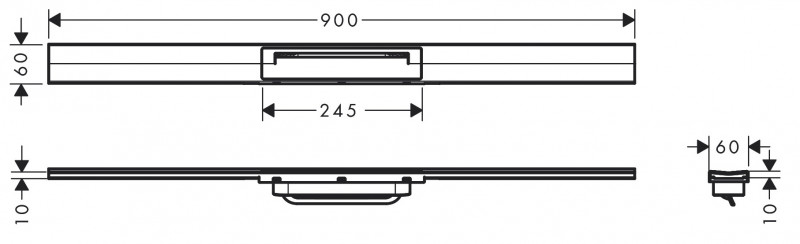 Hansgrohe RainDrain Flex Element zewnętrzny odpływu 900 z możliwością przycięcia do montażu w podłodze brąz szczotkowany 56045140
