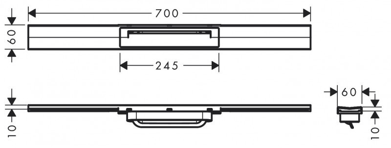 Hansgrohe RainDrain Flex Element zewnętrzny odpływu 700 z możliwością przycięcia do montażu w podłodze biały matowy 56043700