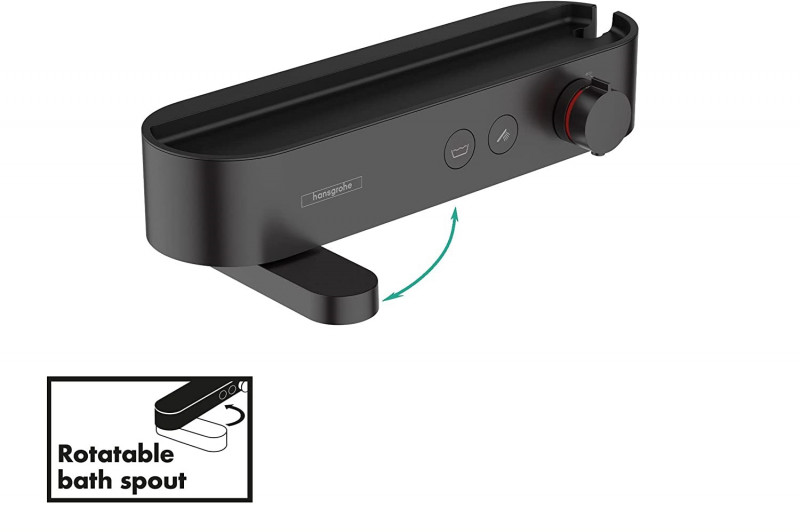 Hansgrohe ShowerTablet Select bateria termostatyczna wannowa 400 ścienna czarny matowy 24340670