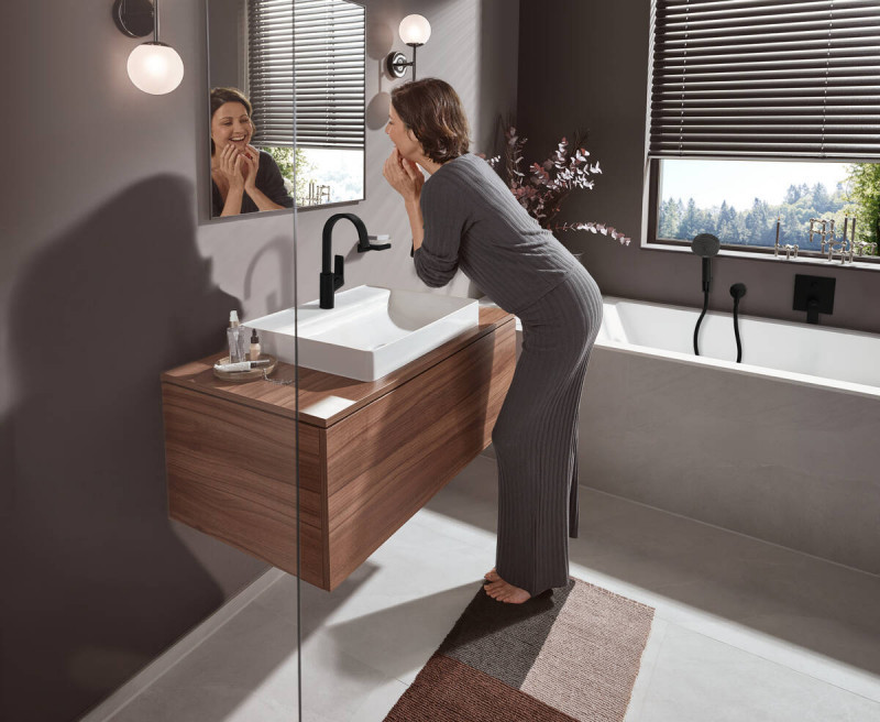 Hansgrohe FinishPlus Vivenis bateria umywalkowa 210 bez korka czarny matowy 75032670