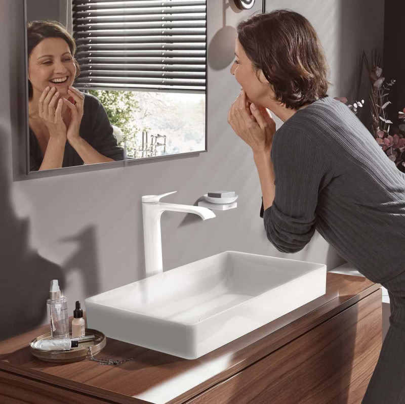 Hansgrohe FinishPlus Vivenis bateria umywalkowa wysoka 250 bez korka biały matowy 75042700