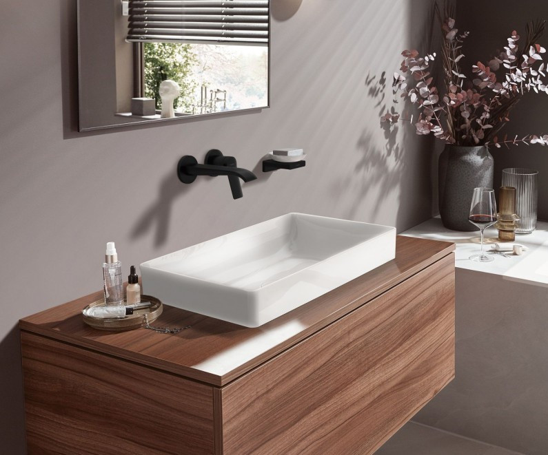 Hansgrohe FinishPlus Vivenis bateria umywalkowa podtynkowa wylewka 192 mm czarny matowy 75050670