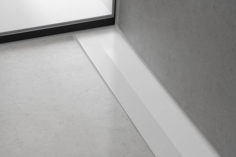 Hansgrohe RainDrain Flex Element zewnętrzny odpływu 800 z możliwością przycięcia do montażu przy ścianie biały matowy 56051700