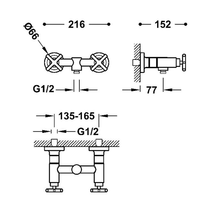 Tres Mont Blanc bateria prysznicowa z zestawem natryskowym czarny mat 28316301NM