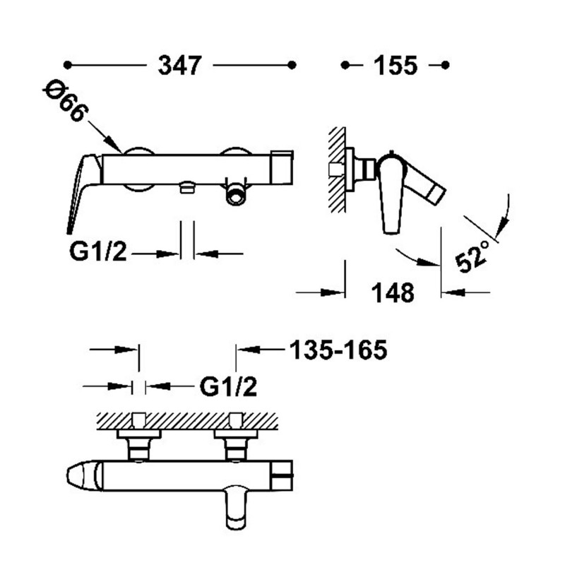 Tres Fuji bateria wannowa z zestawem natryskowym chrom 28117001
