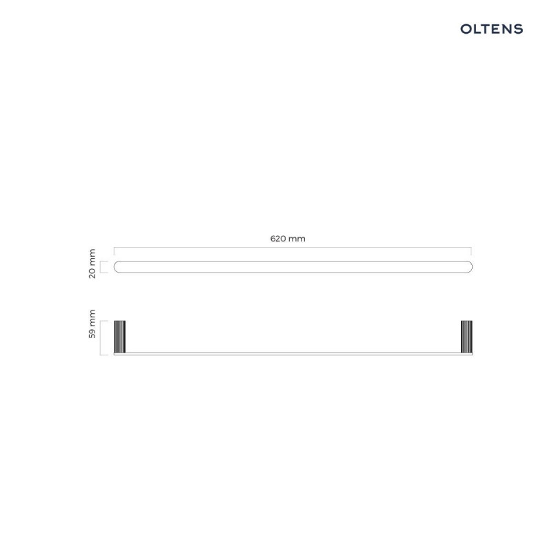 Oltens Hamnes reling wieszak na ręcznik 60 cm chrom 80114100