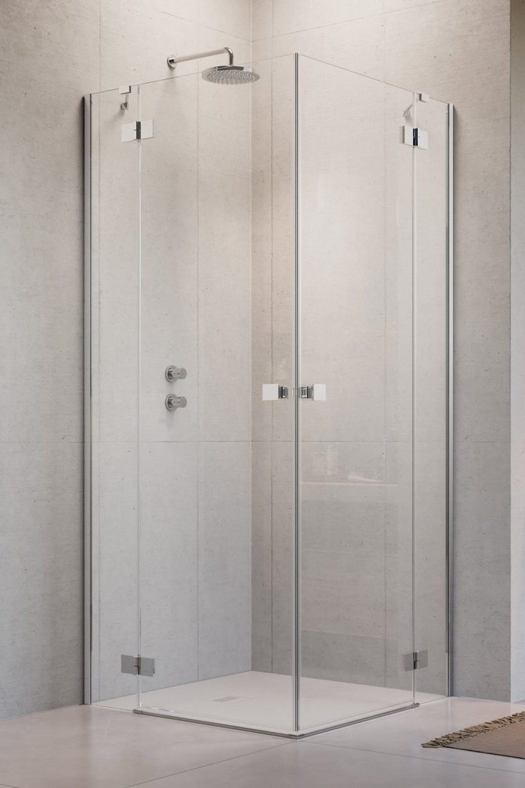 Radaway Essenza KDD kabina kwadratowa 90Lx100R drzwi otwierane chrom przeźroczyste Easy Clean 1385060-01-01L + 1385062-01-01R