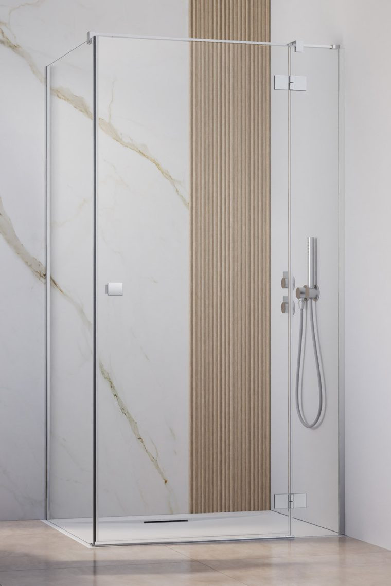 Radaway Essenza KDJ kabina prostokątna 120x75 drzwi otwierane prawe 120 + ścianka 75 chrom przeźroczyste Easy Clean 1385042-01-01R + 1384049-01-01