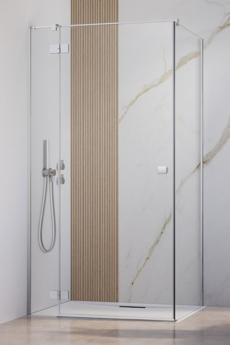 Radaway Essenza KDJ kabina prostokątna 90x110 drzwi otwierane lewe 90 + ścianka 110 chrom przeźroczyste Easy Clean 1385044-01-01L + 1384053-01-01