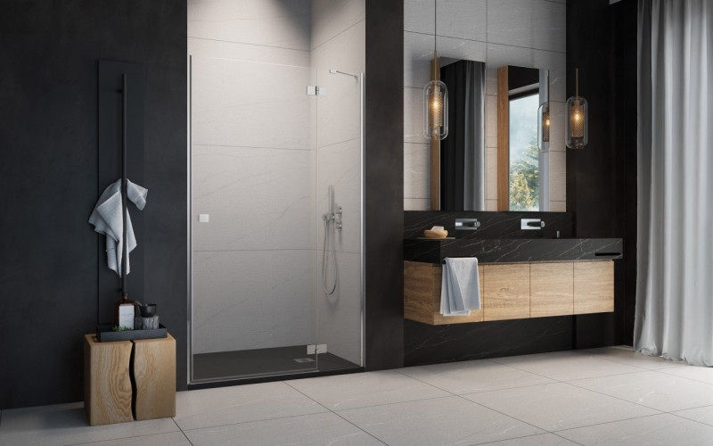 Radaway Essenza DWJ drzwi wnękowe otwierane 110 cm prawe chrom przeźroczyste Easy Clean 1385015-01-01R