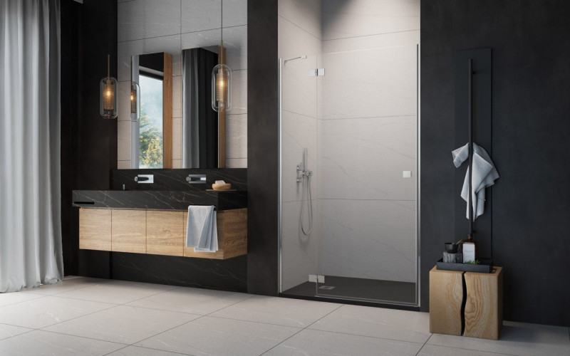 Radaway Essenza DWJ drzwi wnękowe otwierane 100 cm lewe chrom przeźroczyste Easy Clean 1385014-01-01L