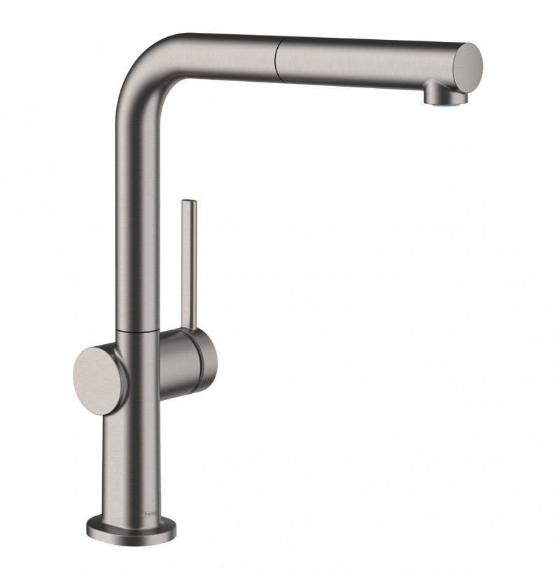 Hansgrohe Talis M54 bateria kuchenna 270 z wyciąganą wylewką 1jet sBox czarny chrom szczotkowany 72809340