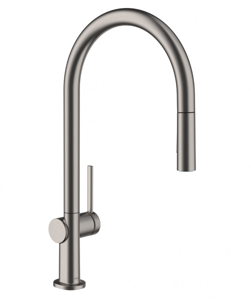 Hansgrohe Talis M54 bateria kuchenna 210 z wyciąganą wylewką 2jet sBox czarny chrom szczotkowany 72801340