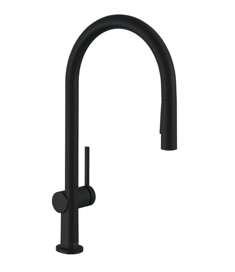 Hansgrohe Talis M54 bateria kuchenna 210 z wyciąganą wylewką 2jet sBox czarny matowy 72801670