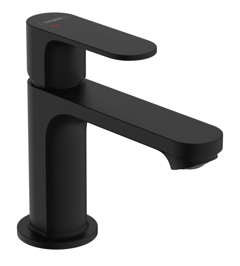 Hansgrohe FinishPlus Rebris S bateria umywalkowa 80 CoolStart z korkiem automatycznym czarny matowy 72513670