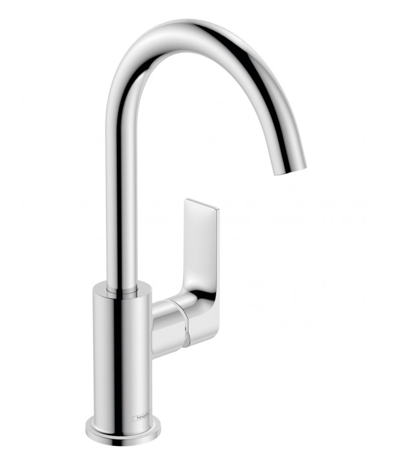 Hansgrohe Rebris E bateria umywalkowa 210 z obrotową wylewką z korkiem chrom połysk 72576000