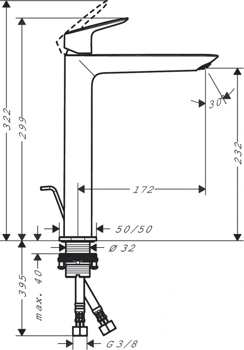 Hansgrohe Logis bateria umywalkowa wysoka 240 Fine z korkiem automatycznym chrom 71257000