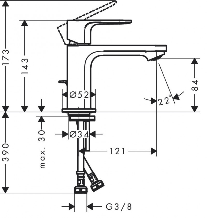 Hansgrohe FinishPlus Rebris E bateria umywalkowa 80 CoolStart z korkiem automatycznym czarny matowy 72553670
