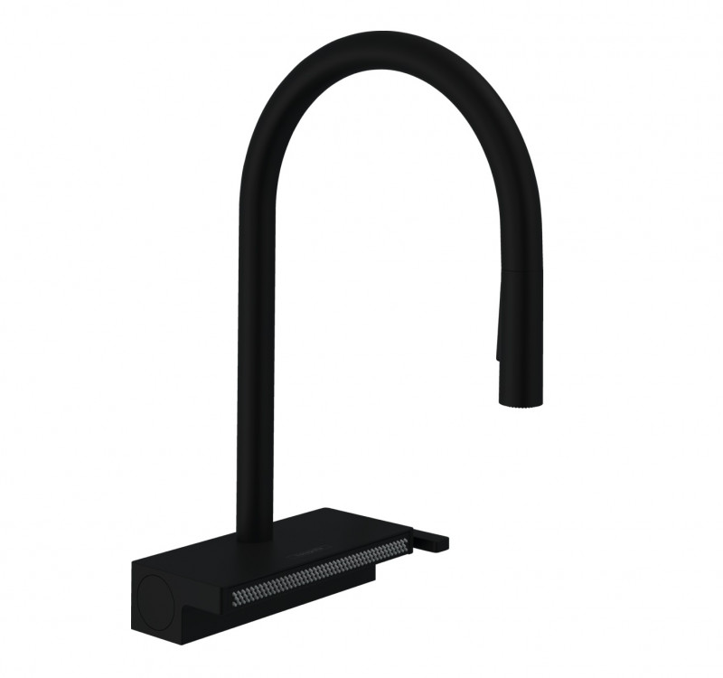 Hansgrohe Aquno Select M81 bateria kuchenna 170 z wyciąganą wylewką 3jet sBox czarny matowy 73831670