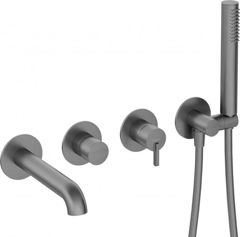 Deante Silia bateria wannowa 4-otworowa podtynkowa titanium BQSD18P