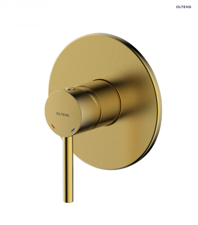 Oltens Molle bateria prysznicowa podtynkowa kompletna złooty szczotkowany 33100810