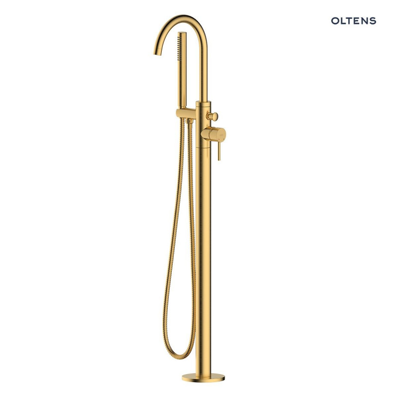 Oltens Molle bateria wannowa wolnostojąca podłogowa złoty szczotkowany 34300810