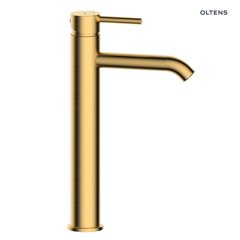Oltens Molle bateria umywalkowa wysoka stojąca złoty szczotkowany 32400810