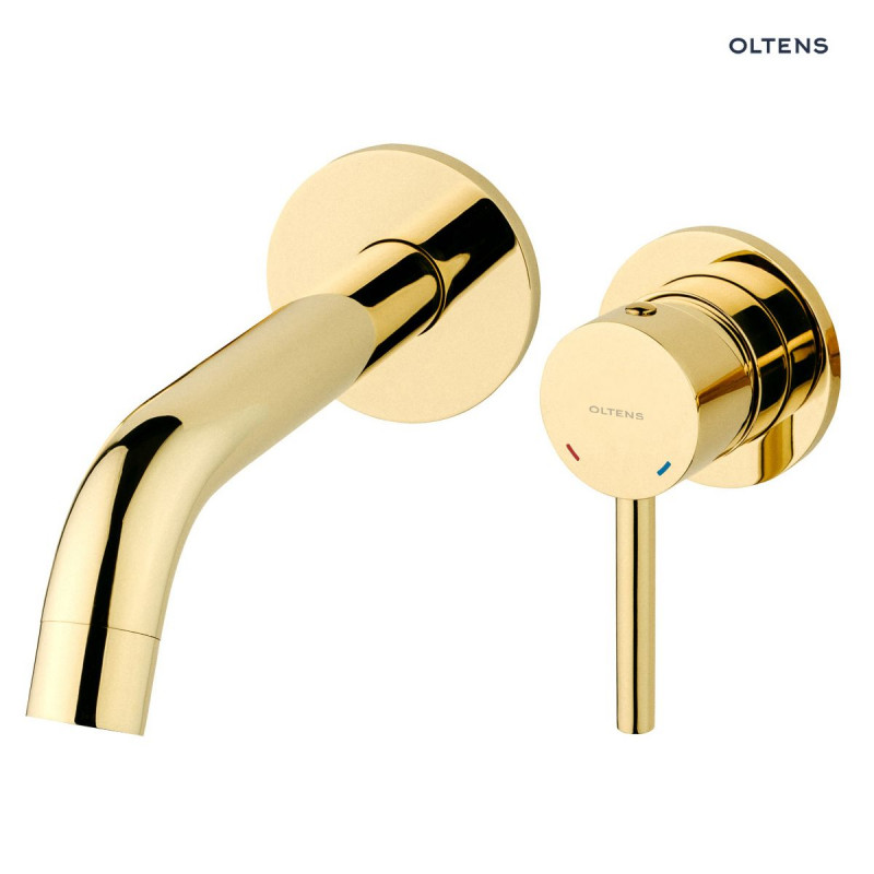 Oltens Molle bateria umywalkowa podtynkowa kompletna złoty połysk 32600800