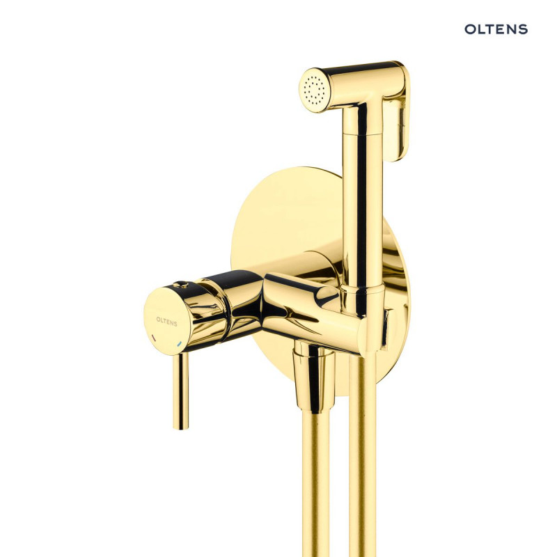 Oltens Molle bidetka bateria bidetowa podtynkowa ze słuchawką złoty 31100800
